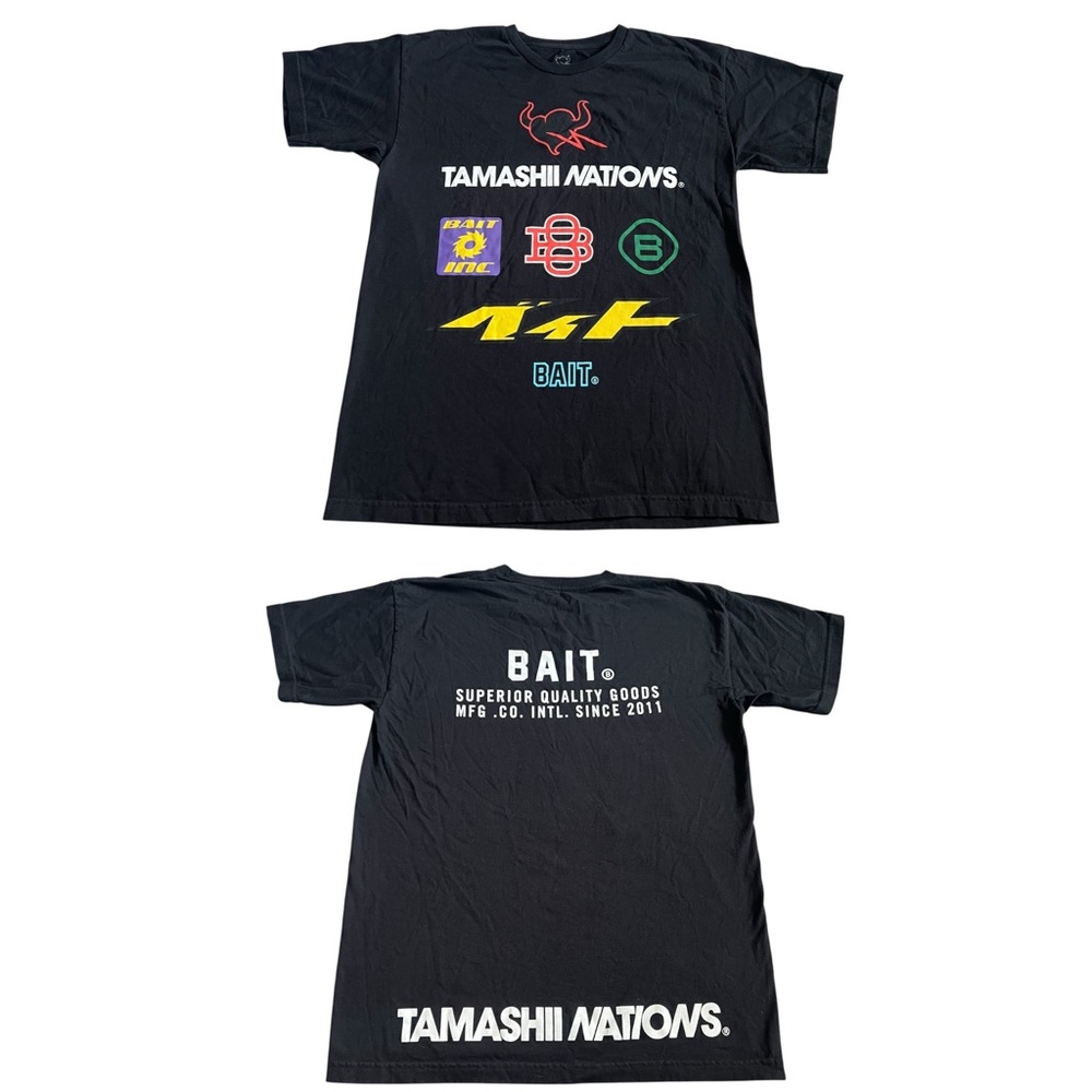 BAIT x Tamashii Nations Men’s Graphic T Shirt Sz L Black Bandai Streetwear GUC